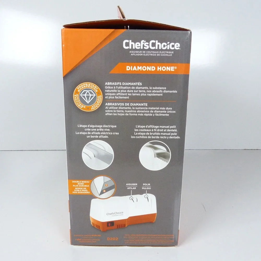 Chefs Choice Diamond Hone Electric Knife Sharpener D202 2-Stage Kitchen Tool